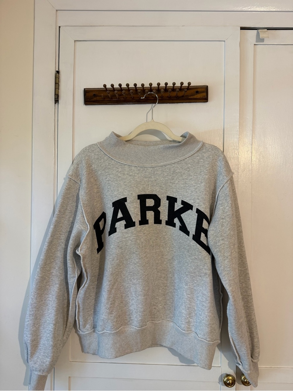 SET X PARKE REVERSIBLE VARSITY MOCKNECK - PARKE HEATHER GREY